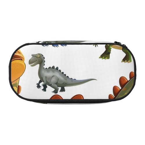 KCGSDEGV Federmäppchen mit Cartoon-Dinosaurier-Bildern, Schreibwaren-Organizer, Stifttasche, Make-up-Tasche für Reisen, Schule, Arbeit, Schwarz , Einheitsgröße, Schulranzen von KCGSDEGV