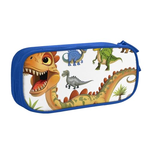 KCGSDEGV Federmäppchen mit Cartoon-Dinosaurier-Bildern, für Schule, Mädchen, Jungen, großes Fassungsvermögen, niedliches Federmäppchen, Schreibwaren-Organizer, Box, schwarz, blau, Einheitsgröße, von KCGSDEGV