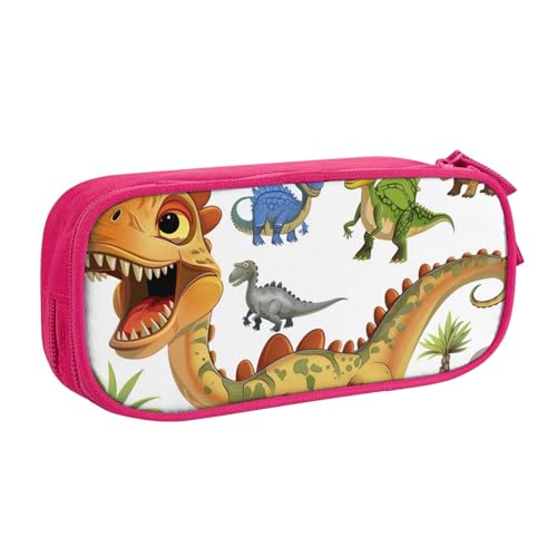 KCGSDEGV Federmäppchen mit Cartoon-Dinosaurier-Bildern, für Schule, Mädchen, Jungen, großes Fassungsvermögen, niedliches Federmäppchen, Schreibwaren-Organizer, Box, schwarz, rose, Einheitsgröße, von KCGSDEGV
