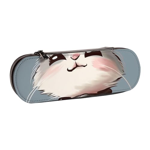 KCGSDEGV Federmäppchen mit Cartoon-Katzen-Druck, für Schule, Mädchen, Jungen, niedliches Leder-Federmäppchen mit Reißverschluss, Schreibwaren-Organizer-Box, Schwarz , Einheitsgröße, Schulranzen von KCGSDEGV