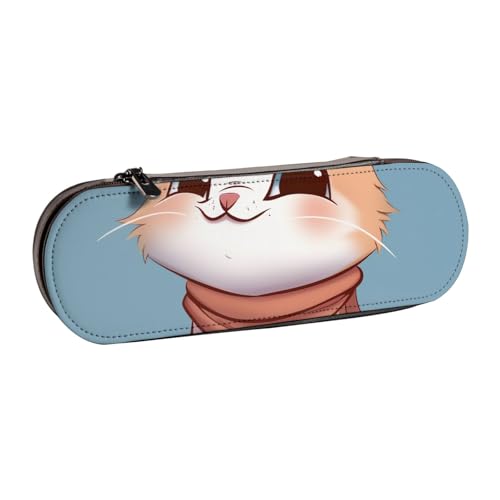 KCGSDEGV Federmäppchen mit Cartoon-Katzen-Motiv, für Schule, Mädchen, Jungen, niedliches Leder-Federmäppchen mit Reißverschluss, Schreibwaren-Organizer-Box, Schwarz , Einheitsgröße, Schulranzen von KCGSDEGV