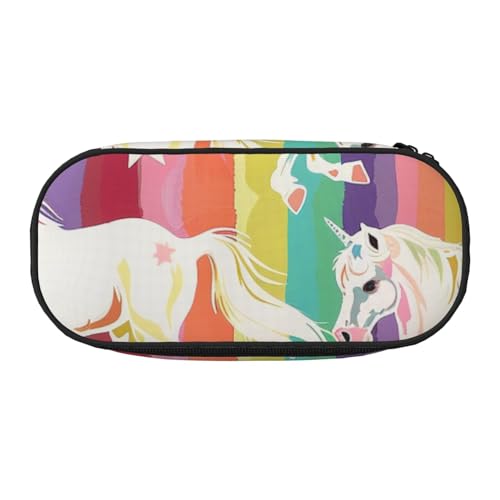 KCGSDEGV Federmäppchen mit Einhörnern auf bunten Streifen, Schreibwaren-Organizer, Stifttasche, Make-up-Tasche für Reisen, Schule, Arbeit, Schwarz , Einheitsgröße, Schulranzen KCGSDEGV Federmäppchen mit Einhörnern auf bunten Streifen, Schreibwaren-Organizer, Stifttasche, Make-up-Tasche für Reisen, Schule, Arbeit, Schwarz , Einheitsgröße, Schulranzen von KCGSDEGV