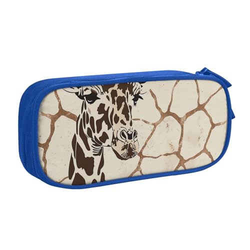 KCGSDEGV Federmäppchen mit Giraffen-Druck, für Schule, Mädchen, Jungen, großes Fassungsvermögen, niedliches Federmäppchen, Schreibwaren-Organizer, Box, schwarz, blau, Einheitsgröße, Schulranzen von KCGSDEGV