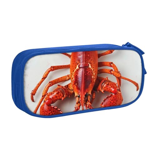 KCGSDEGV Federmäppchen mit Hummer-Aufdruck für Schule, Mädchen, Jungen, großes Fassungsvermögen, niedliches Federmäppchen, Schreibwaren-Organizer, Box, schwarz, blau, Einheitsgröße, Schulranzen von KCGSDEGV