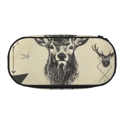 KCGSDEGV Federmäppchen mit Jagdpfeilen, Dreiecken, Hirsch-Aufdrucken, Schreibwaren-Organizer, Stifttasche, Make-up-Tasche für Reisen, Schule, Arbeit, Schwarz , Einheitsgröße, Schulranzen KCGSDEGV Federmäppchen mit Jagdpfeilen, Dreiecken, Hirsch-Aufdrucken, Schreibwaren-Organizer, Stifttasche, Make-up-Tasche für Reisen, Schule, Arbeit, Schwarz , Einheitsgröße, Schulranzen von KCGSDEGV