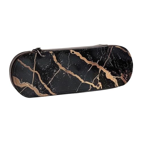 KCGSDEGV Federmäppchen mit Marmor-Aufdruck, für Schule, Mädchen, Jungen, niedliches Leder-Federmäppchen mit Reißverschluss, Schreibwaren-Organizer-Box, Schwarz , Einheitsgröße, Schulranzen von KCGSDEGV