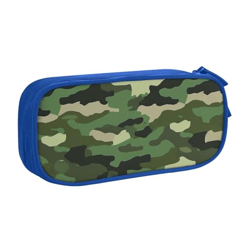 KCGSDEGV Federmäppchen mit Militär-Camouflage-Muster, für Schule, Mädchen, Jungen, großes Fassungsvermögen, niedliches Federmäppchen, Schreibwaren-Organizer, Box, Schwarz, blau, Einheitsgröße, von KCGSDEGV