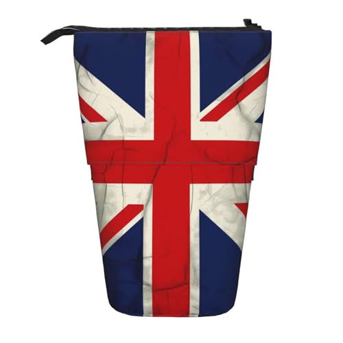 KCGSDEGV Federmäppchen mit UK-Flagge, stehend, erweiterbar, Organizer für Schule, Stifte, Make-up und Reisen, für Studenten und Künstler, Schwarz , Einheitsgröße, Schulranzen von KCGSDEGV