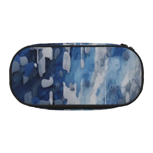 KCGSDEGV Federmäppchen mit abstraktem blauen Drucken, Schreibwaren-Organizer, Stifte-Tasche, Make-up-Tasche für Reisen, Schule, Arbeit, Schwarz , Einheitsgröße, Schulranzen KCGSDEGV Federmäppchen mit abstraktem blauen Drucken, Schreibwaren-Organizer, Stifte-Tasche, Make-up-Tasche für Reisen, Schule, Arbeit, Schwarz , Einheitsgröße, Schulranzen von KCGSDEGV