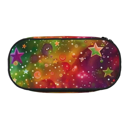 KCGSDEGV Federmäppchen mit bunten Regenbogen-Sternen, Schreibwaren-Organizer, Stifttasche, Make-up-Tasche für Reisen, Schule, Arbeit, Schwarz , Einheitsgröße, Schulranzen KCGSDEGV Federmäppchen mit bunten Regenbogen-Sternen, Schreibwaren-Organizer, Stifttasche, Make-up-Tasche für Reisen, Schule, Arbeit, Schwarz , Einheitsgröße, Schulranzen von KCGSDEGV