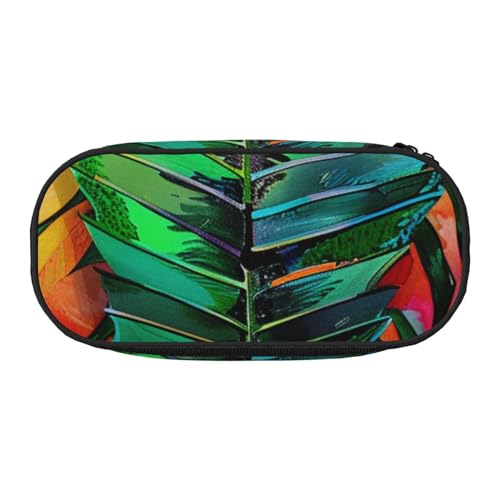 KCGSDEGV Federmäppchen mit bunten tropischen Blättern, Schreibwaren-Organizer, Stifttasche, Make-up-Tasche für Reisen, Schule, Arbeit, Schwarz , Einheitsgröße, Schulranzen KCGSDEGV Federmäppchen mit bunten tropischen Blättern, Schreibwaren-Organizer, Stifttasche, Make-up-Tasche für Reisen, Schule, Arbeit, Schwarz , Einheitsgröße, Schulranzen von KCGSDEGV