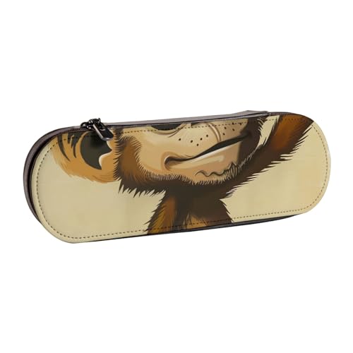 KCGSDEGV Federmäppchen mit niedlichem Affendruck, für Schule, Mädchen, Jungen, niedliches Leder-Federmäppchen mit Reißverschluss, Schreibwaren-Organizer-Box, Schwarz , Einheitsgröße, Schulranzen von KCGSDEGV