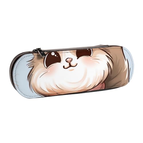 KCGSDEGV Federmäppchen mit niedlichem Cartoon-Katzen-Motiv, für Schule, Mädchen, Jungen, niedliches Leder-Federmäppchen mit Reißverschluss, Schreibwaren-Organizer-Box, Schwarz , Einheitsgröße, von KCGSDEGV