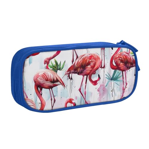 KCGSDEGV Federmäppchen mit niedlichem Flamingo-Muster, für Schule, Mädchen, Jungen, großes Fassungsvermögen, niedliches Federmäppchen, Schreibwaren-Organizer, Schwarz, blau, Einheitsgröße, Schulranzen von KCGSDEGV