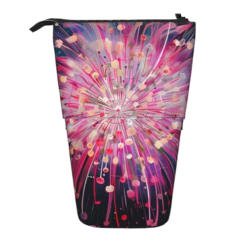 KCGSDEGV Feuerwerk Kunstdrucke Stehend Erweiterbar Federmäppchen Organizer für Schulstifte, Make-up & Reisen für Studenten & Künstler, Schwarz , Einheitsgröße, Schulranzen von KCGSDEGV