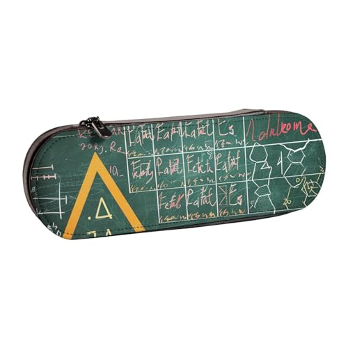 KCGSDEGV Formulas Shapes Theory Mathematik-Lektion Wort gedrucktes Federmäppchen für Schule, Mädchen, Jungen, niedliches Leder-Federmäppchen mit Reißverschluss, Schreibwaren-Organizer-Box, Schwarz , von KCGSDEGV