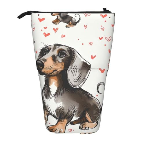 KCGSDEGV I Love My Dog Dackel Prints Stehendes erweiterbares Federmäppchen Organizer für Schulstifte, Make-up & Reisen für Studenten & Künstler, Schwarz , Einheitsgröße, Schulranzen KCGSDEGV I Love My Dog Dackel Prints Stehendes erweiterbares Federmäppchen Organizer für Schulstifte, Make-up & Reisen für Studenten & Künstler, Schwarz , Einheitsgröße, Schulranzen von KCGSDEGV