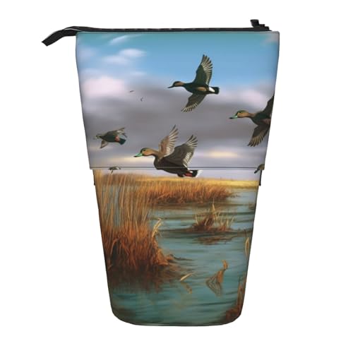 KCGSDEGV Jagd fliegende wilde Enten 8 Drucke Stehend Erweiterbar Federmäppchen Organizer für Schulstifte, Make-up & Reisen für Studenten & Künstler, Schwarz , Einheitsgröße, Schulranzen KCGSDEGV Jagd fliegende wilde Enten 8 Drucke Stehend Erweiterbar Federmäppchen Organizer für Schulstifte, Make-up & Reisen für Studenten & Künstler, Schwarz , Einheitsgröße, Schulranzen von KCGSDEGV