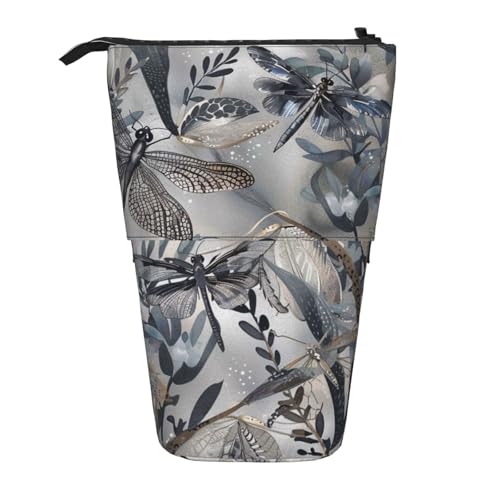 KCGSDEGV Libellen-graue Drucke, stehend, erweiterbar, Federmäppchen, Organizer für Schule, Stifte, Make-up und Reisen, für Studenten und Künstler, Schwarz , Einheitsgröße, Schulranzen KCGSDEGV Libellen-graue Drucke, stehend, erweiterbar, Federmäppchen, Organizer für Schule, Stifte, Make-up und Reisen, für Studenten und Künstler, Schwarz , Einheitsgröße, Schulranzen von KCGSDEGV