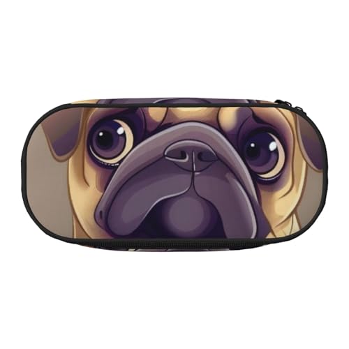 KCGSDEGV Lustiges Federmäppchen mit Cartoon-Motiv Mops, Welpen, Hund, Schreibwaren, Organizer, Stifttasche, Make-up-Tasche für Reisen, Schule, Arbeit, Schwarz , Einheitsgröße, Schulranzen KCGSDEGV Lustiges Federmäppchen mit Cartoon-Motiv Mops, Welpen, Hund, Schreibwaren, Organizer, Stifttasche, Make-up-Tasche für Reisen, Schule, Arbeit, Schwarz , Einheitsgröße, Schulranzen von KCGSDEGV