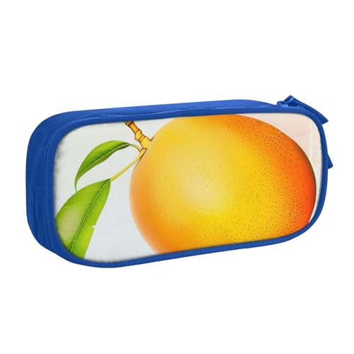 KCGSDEGV Mango bedrucktes Federmäppchen für Schule, Mädchen, Jungen, großes Fassungsvermögen, niedliches Federmäppchen, Schreibwaren-Organizer, Box, schwarz, blau, Einheitsgröße, Schulranzen von KCGSDEGV