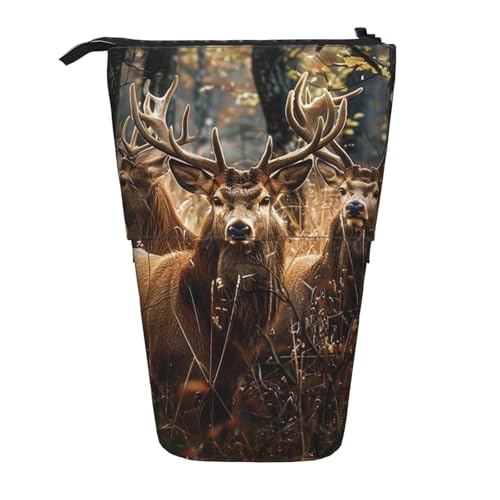 KCGSDEGV Nature Wild Animal Deers Prints Stehendes erweiterbares Federmäppchen Organizer für Schulstifte, Make-up & Reisen für Studenten & Künstler, Schwarz , Einheitsgröße, Schulranzen KCGSDEGV Nature Wild Animal Deers Prints Stehendes erweiterbares Federmäppchen Organizer für Schulstifte, Make-up & Reisen für Studenten & Künstler, Schwarz , Einheitsgröße, Schulranzen von KCGSDEGV