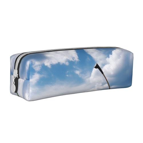 KCGSDEGV Niedliches Federmäppchen mit Golfplatz, bedrucktes Leder-Federmäppchen, Stifteetui, Schule, Schreibwaren, Organizer, Stiftebox, weiß, Einheitsgröße, Schulranzen von KCGSDEGV