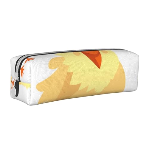 KCGSDEGV Niedliches Federmäppchen mit Hühnerküken, bedrucktes Leder-Federmäppchen, Stifteetui, für Schule, Schreibwaren, Organizer, Stiftebox, weiß, Einheitsgröße, Schulranzen von KCGSDEGV