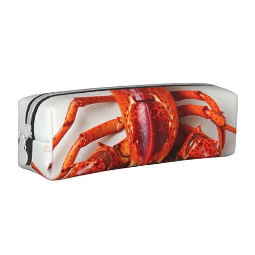 KCGSDEGV Niedliches Federmäppchen mit Hummer, bedrucktes Leder-Federmäppchen, Stifteetui, für Schule, Schreibwaren, Organizer, Stiftebox, weiß, Einheitsgröße, Schulranzen von KCGSDEGV