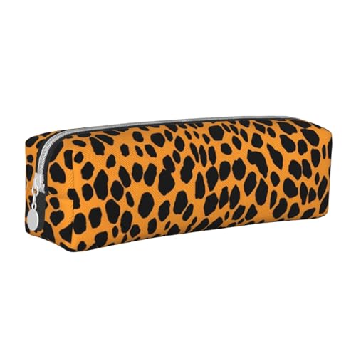 KCGSDEGV Niedliches Federmäppchen mit Leopardenmuster, bedrucktes Leder-Federmäppchen, Stifteetui, für Schule, Schreibwaren, Organizer, Stiftebox, weiß, Einheitsgröße, Schulranzen von KCGSDEGV