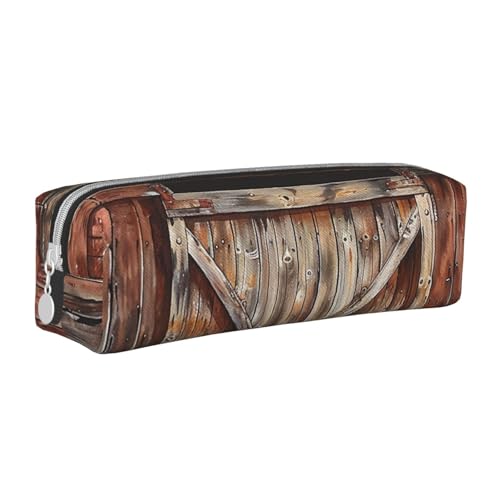 KCGSDEGV Niedliches Federmäppchen mit Scheunentür, bedrucktes Leder-Federmäppchen, Stifteetui, für Schule, Schreibwaren, Organizer, Stiftebox, weiß, Einheitsgröße, Schulranzen von KCGSDEGV