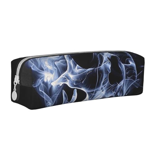 KCGSDEGV Niedliches Federmäppchen mit Totenkopf-Motiv, Leder-Federmäppchen, Stifteetui, für Schule, Schreibwaren, Organizer, Stiftebox, weiß, Einheitsgröße, Schulranzen von KCGSDEGV