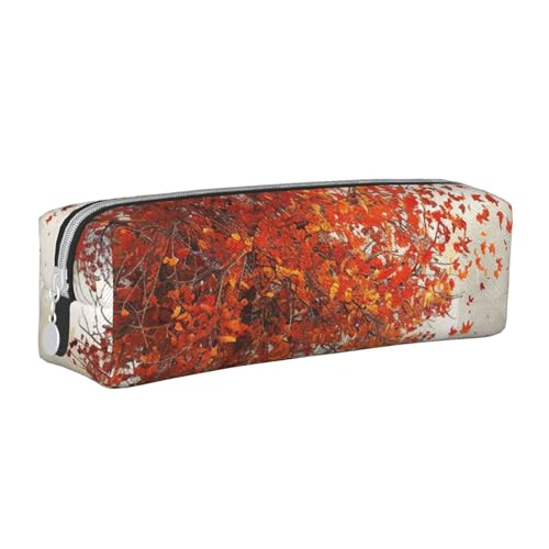 KCGSDEGV Niedliches Federmäppchen mit altem Fahrrad unter dem Baum, bedrucktes Leder-Federmäppchen, Stifteetui, Schule, Schreibwaren, Organizer, Stiftebox, weiß, Einheitsgröße, Schulranzen von KCGSDEGV