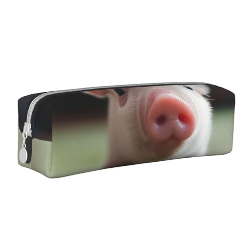 KCGSDEGV Niedliches Federmäppchen mit hübschem Haustier-bedrucktem Leder-Federmäppchen, Stifteetui, für Schule, Schreibwaren, Organizer, Stiftebox, weiß, Einheitsgröße, Schulranzen von KCGSDEGV