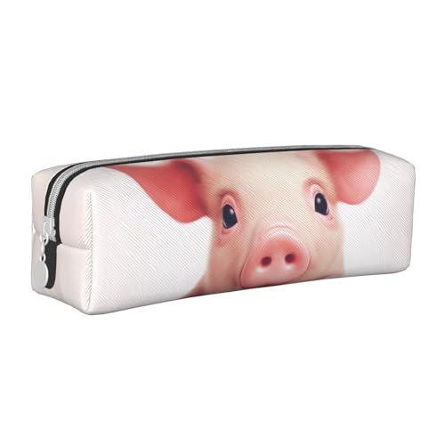 KCGSDEGV Niedliches Federmäppchen mit niedlichem Haustier, bedrucktes Leder-Federmäppchen, Stifteetui, für Schule, Schreibwaren, Organizer, Stiftebox, weiß, Einheitsgröße, Schulranzen von KCGSDEGV