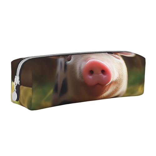 KCGSDEGV Niedliches Federmäppchen mit niedlichen Tieren, bedrucktes Leder-Federmäppchen für die Schule, Schreibwaren, Organizer, Stiftebox, weiß, Einheitsgröße, Schulranzen von KCGSDEGV