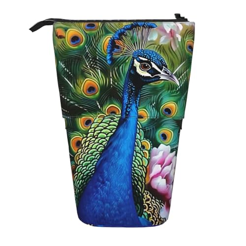 KCGSDEGV Peacock Prints Stehendes erweiterbares Federmäppchen Organizer für Schulstifte, Make-up & Reisen für Studenten & Künstler, Schwarz , Einheitsgröße, Schulranzen KCGSDEGV Peacock Prints Stehendes erweiterbares Federmäppchen Organizer für Schulstifte, Make-up & Reisen für Studenten & Künstler, Schwarz , Einheitsgröße, Schulranzen von KCGSDEGV
