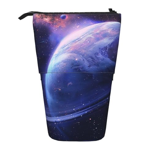 KCGSDEGV Planet Prints Stehendes erweiterbares Federmäppchen Organizer für Schulstifte, Make-up & Reisen für Studenten & Künstler, Schwarz , Einheitsgröße, Schulranzen von KCGSDEGV
