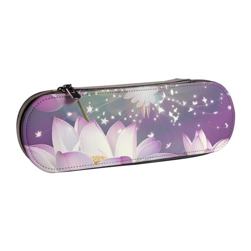 KCGSDEGV Schönes Federmäppchen mit Blumenmuster für Schule, Mädchen, Jungen, niedliches Leder-Federmäppchen mit Reißverschluss, Schreibwaren-Organizer-Box, Schwarz , Einheitsgröße, Schulranzen von KCGSDEGV