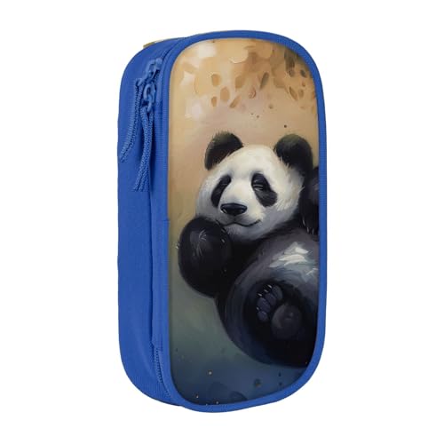 KCGSDEGV Schwarzes Federmäppchen mit Panda-Aufdruck, großes Fassungsvermögen, niedliches Federmäppchen, Schreibwaren-Organizer, Box für Schule, Mädchen, Jungen, blau, Einheitsgröße, Schulranzen von KCGSDEGV