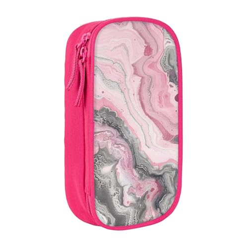 KCGSDEGV Schwarzes Federmäppchen mit rosafarbener abstrakter Tinte, Marmor-Grau, künstlerischer Druck, großes Fassungsvermögen, niedliches Federmäppchen, Schreibwaren-Organizer, Box für Schule, KCGSDEGV Schwarzes Federmäppchen mit rosafarbener abstrakter Tinte, Marmor-Grau, künstlerischer Druck, großes Fassungsvermögen, niedliches Federmäppchen, Schreibwaren-Organizer, Box für Schule, von KCGSDEGV