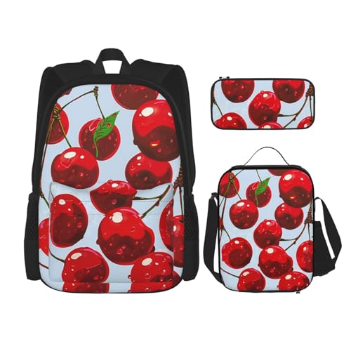 KCGSDEGV Stadion Fußball Satdium Feld Licht Nacht bedruckte Drucke Schultasche Set 3-teiliges Büchertaschen-Set mit Lunchtasche Federmäppchen Niedlich Student Rucksack Set für Teenager Mädchen Jungen von KCGSDEGV