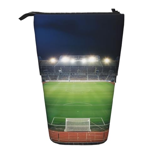 KCGSDEGV Stadion Fußball Satdium Feldlicht Nacht Drucke Stehend Erweiterbar Federmäppchen Organizer für Schulstifte, Make-up & Reisen für Studenten & Künstler, Schwarz , Einheitsgröße, Schulranzen von KCGSDEGV