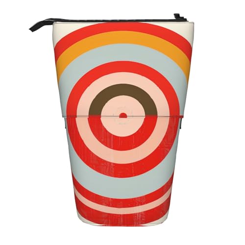 KCGSDEGV Vector Design Target Prints Stehendes erweiterbares Federmäppchen Organizer für Schulstifte, Make-up & Reisen für Studenten & Künstler, Schwarz , Einheitsgröße, Schulranzen von KCGSDEGV