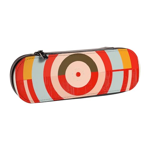 KCGSDEGV Vector Design Target bedruckte Stifteetui für Schule, Mädchen, Jungen, niedliches Leder-Federmäppchen mit Reißverschluss, Schreibwaren-Organizer-Box, Schwarz , Einheitsgröße, Schulranzen von KCGSDEGV