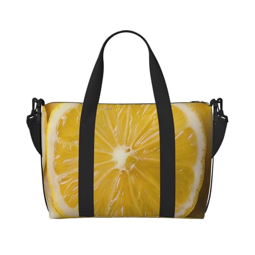 Reisetasche mit Sanddruck, leicht, wasserabweisend, Wochenendtasche, geräumig, für Männer, Frauen und Jugendliche, Gelbe Zitrone., Einheitsgröße, Reisetasche von KCGSDEGV