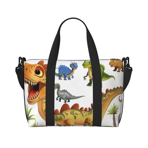 Reisetasche mit niedlichem Koala-Druck, leicht, wasserabweisend, Wochenendtasche, geräumig, für Männer, Frauen und Jugendliche, Cartoon-Dinosaurier-Bilder., Einheitsgröße, Reisetasche von KCGSDEGV