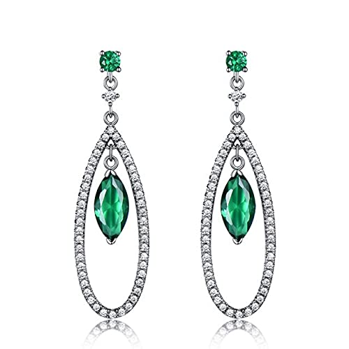 Emerald Dangle Ohrringe für Frauen rein feiner Schmuck Edelstein -Ohrringe Juweliermütter Tag von KCHSRKHXC