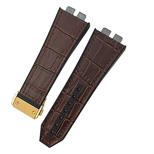 KCHSRKHXC 17 * 27mm Leather Rubber Silicone Watchband For Big Bang 42mm 441 440 Calfskin Quick Release Watch Strap von KCHSRKHXC