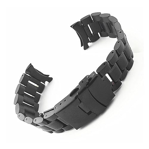 KCHSRKHXC 18/20/22/24 Edelstahl Solid Watch Armband ARC End Armband Insurance Klappschnalle Ersatzband von KCHSRKHXC
